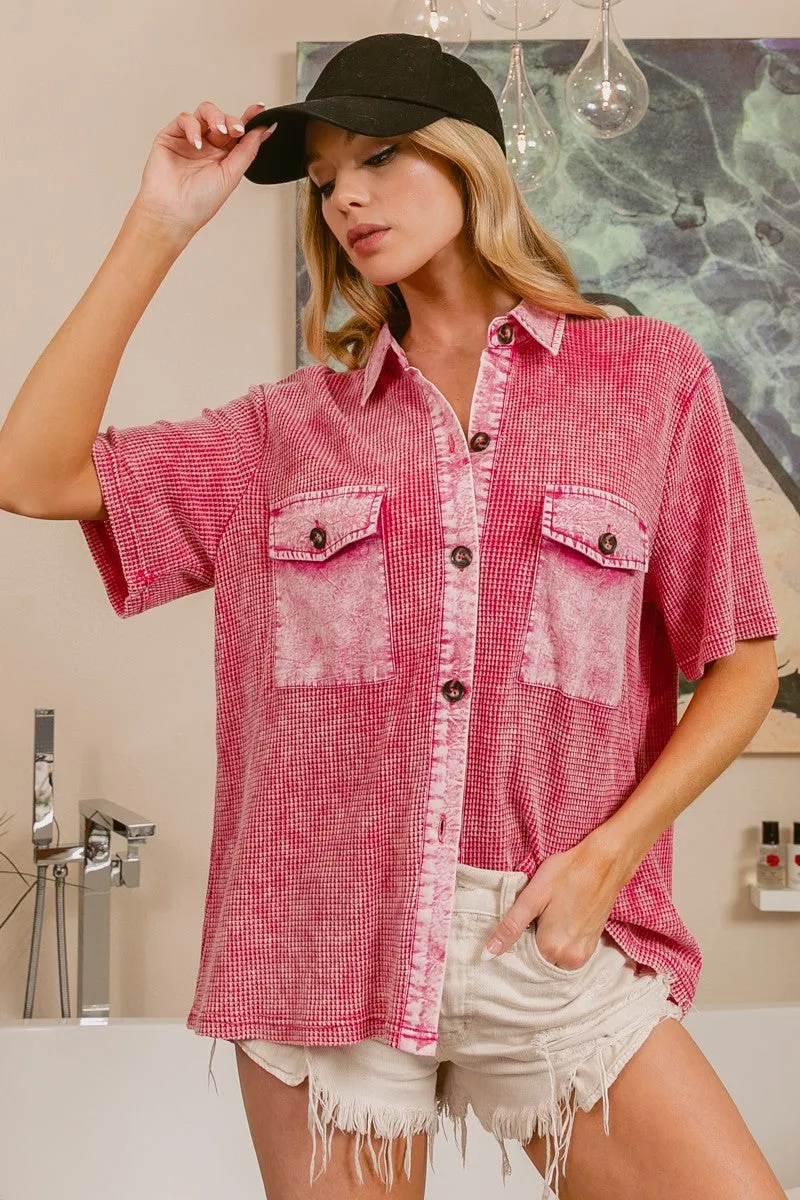 NonRestrictive Armholes IP7310 | MINERAL WASHED THERMAL SHORT SLEEVE SHIRT TOP