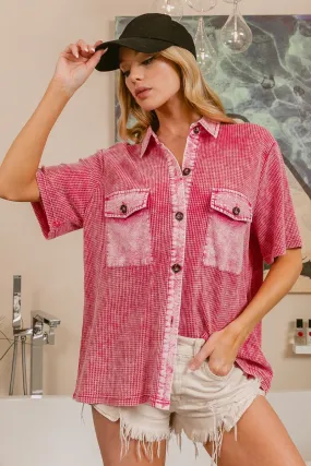 NonRestrictive Armholes IP7310 | MINERAL WASHED THERMAL SHORT SLEEVE SHIRT TOP