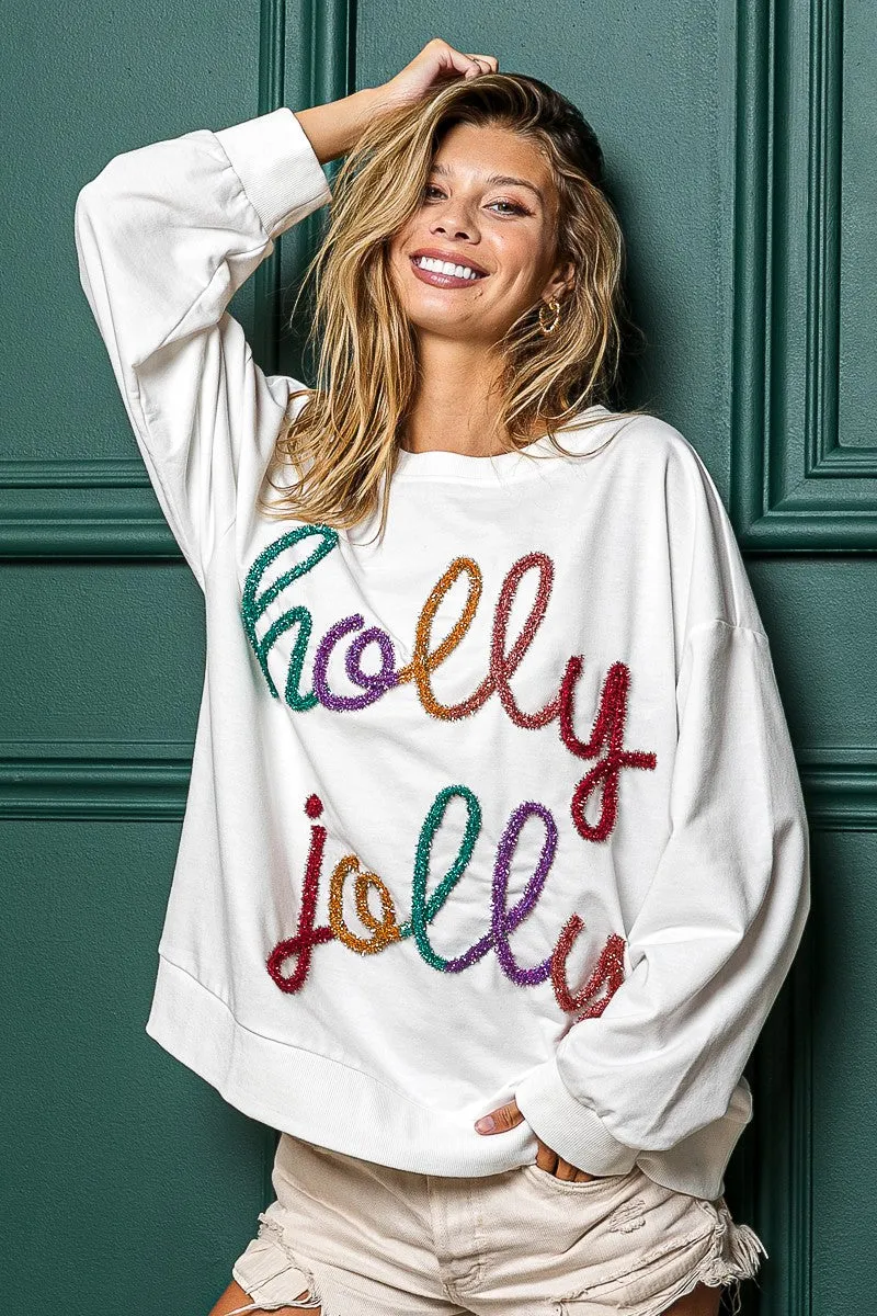 Thermal Insulation Core All-Purpose IP8232G-32 | HOLLY JOLLY CHRISTMAS FRENCH TERRY PULLOVER