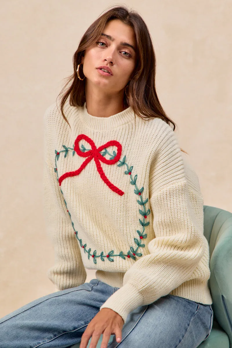 IP8254S-12 | CHRISTMAS WREATH HACCI KNIT TOP UV Protective Layer