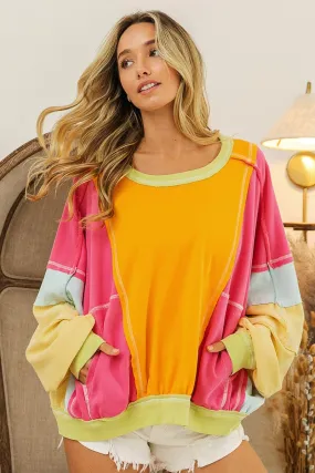 Sleek Comfort Reflective Bands IP9476G-01 | RAW EDGE VINTAGE WASHED TERRY PULLOVER