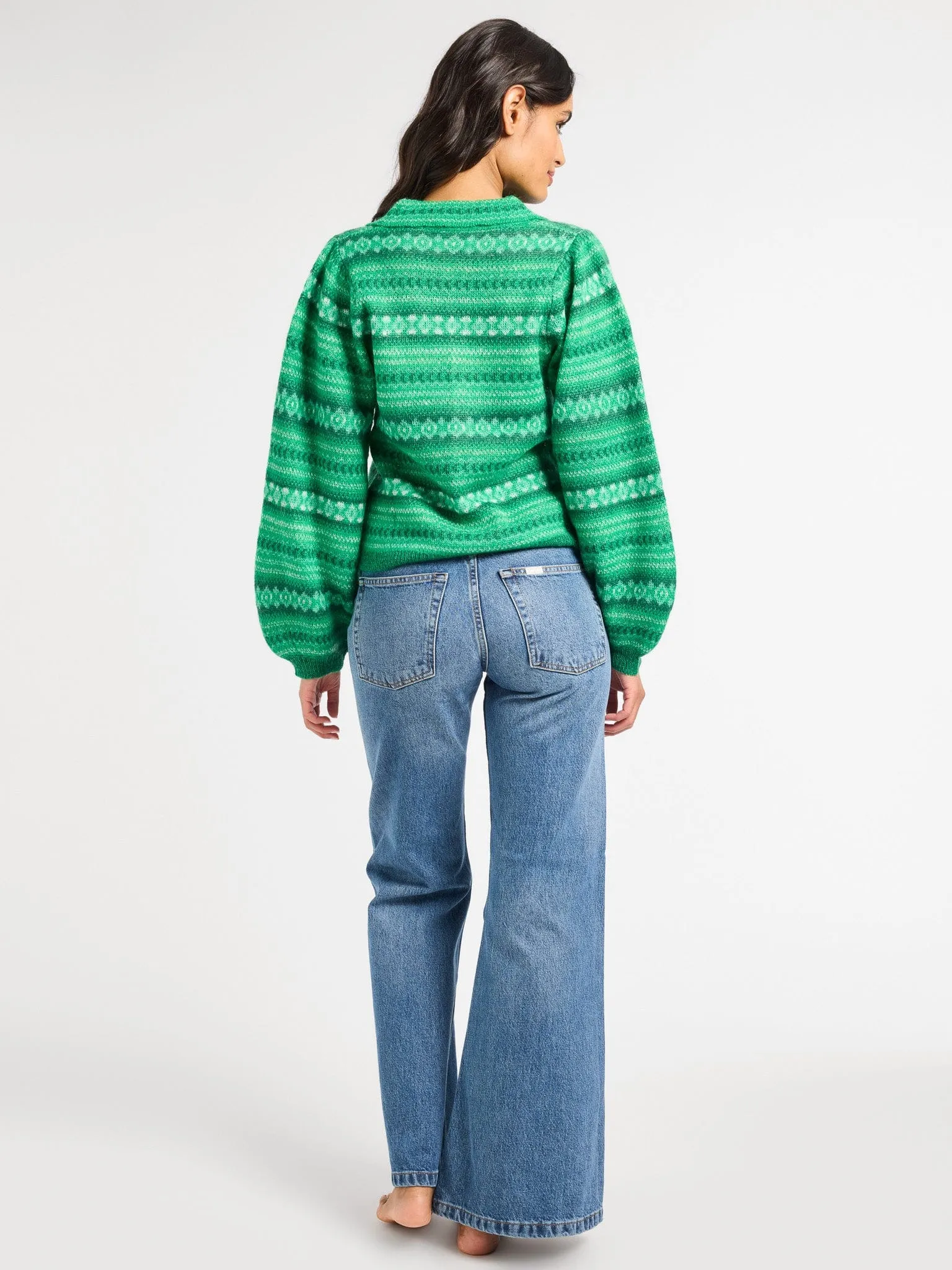 Irene Cardigan in Kelly Fairisle AntiPillingTechnology