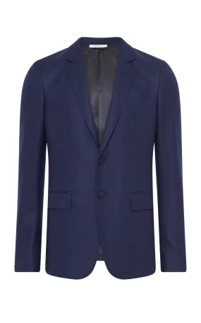 Adjustable Waist System Irving Jacket in Navy Wool Cashmere Flannel