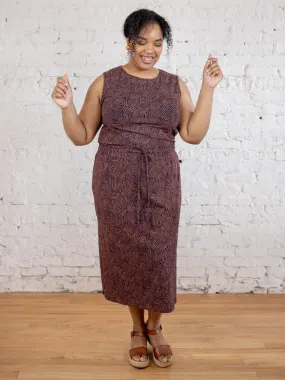 Isla Plus Size Skirt - Tree Rings Blue Ultra Soft Handfeel OrganicCottonBlend