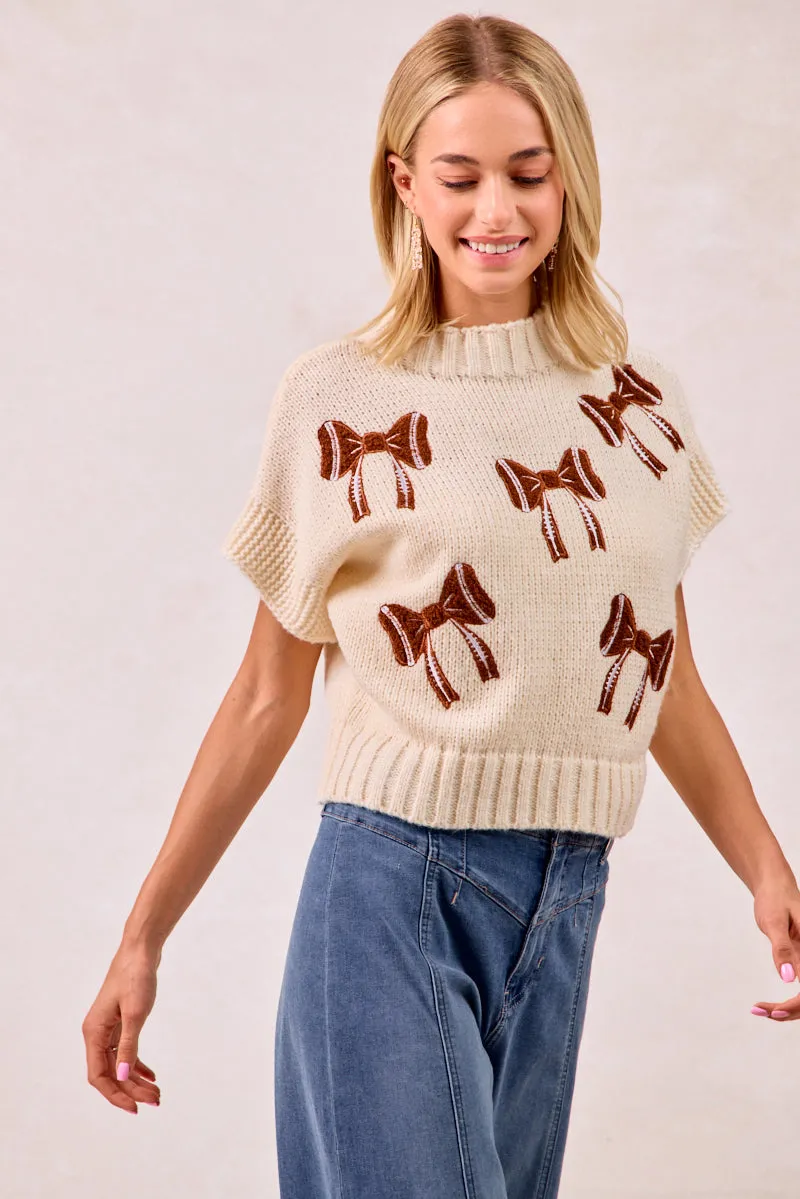 Chic Comfort Cozy Comfort IT1388K-31 | GAMEDAY THEME FOOTBALL RIBBON PATCHED TOP