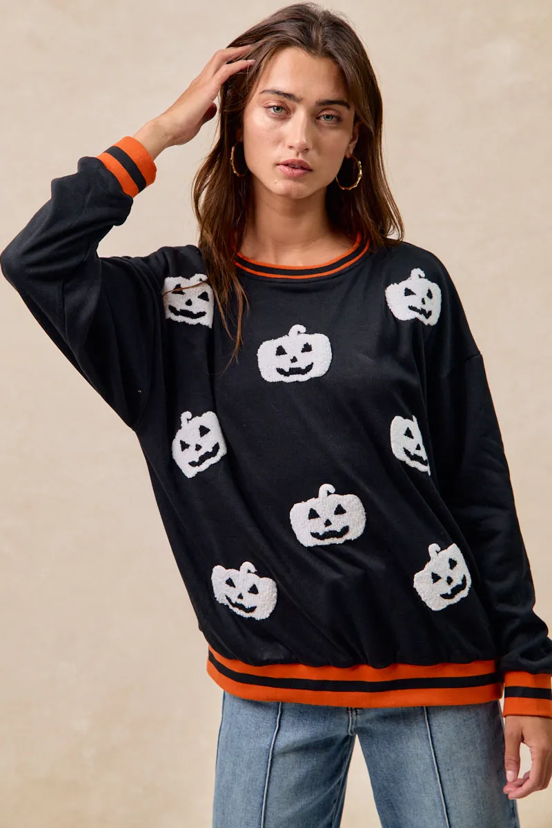 Anti Odor Finish IT1508H-69P | HALLOWEEN THEME PUMPKIN PATCHED SWEATSHIRT