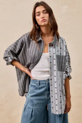 IT1770G-05 | BOW PRINT AND STRIPES MIX AND MATCH SHIRT TOP Quick Layer