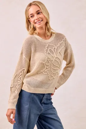 IT3750-01 | FLOWER THREAD EMBROIDERED POINTELEE TOP Urban appeal RecyclablePackaging