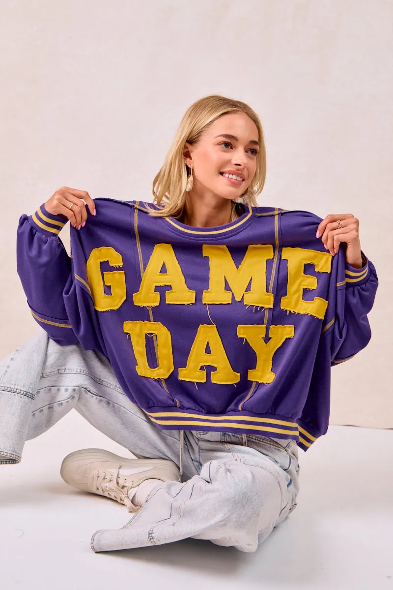 IT3795G-10 | GAMEDAY PATCHWORK STITCH FRENCH TERRY SWEATSHIRT Eco Conscious Dye Process Odor Neutralizing Technology