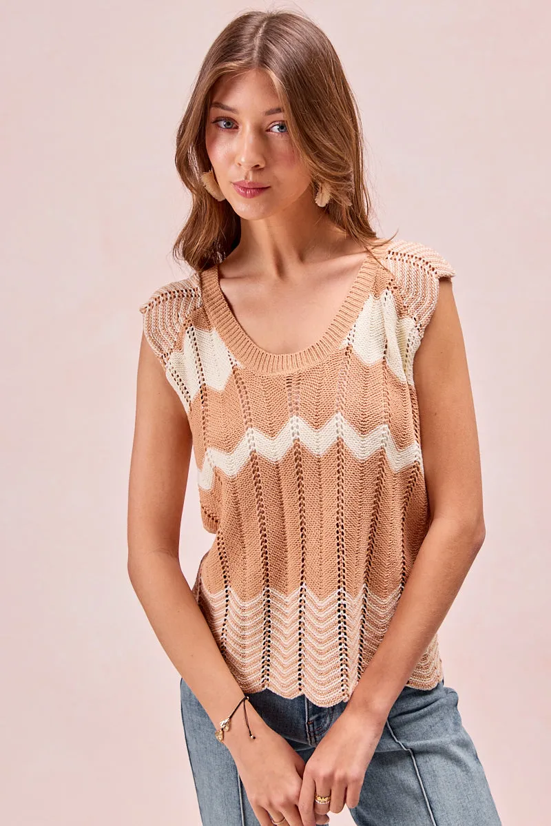 High Visibility Trims IT3869S-01 | TEXTURED KNIT SLEEVELESS TOP