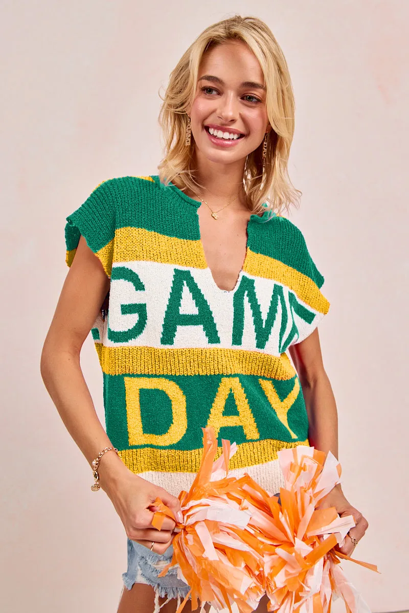 IT4126S-03 | GAMEDAY THEME SLEEVELESS KNIT TOP ThermalRegulation Stylish T-shirt