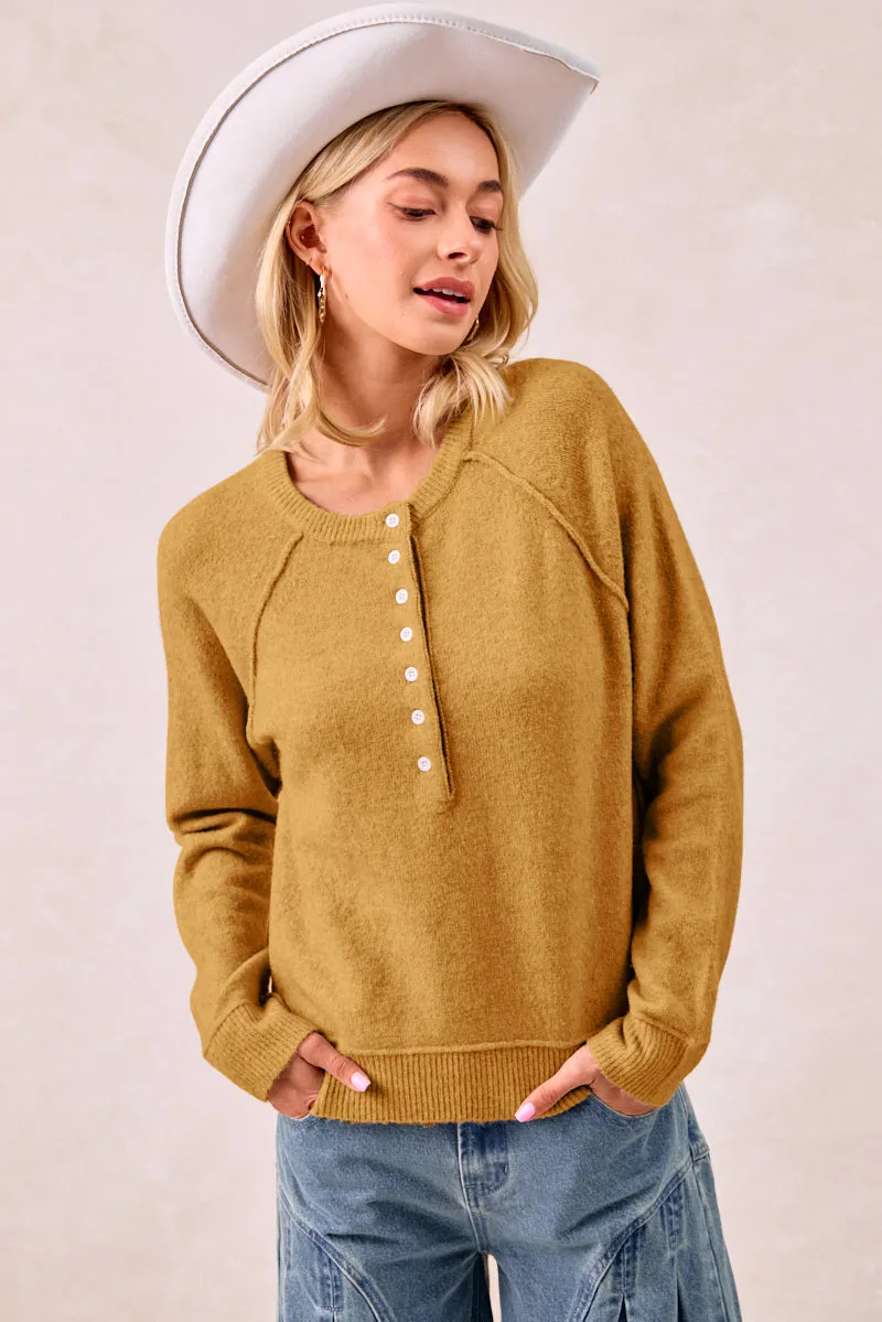 MeshLining TearResistant Blends IT4299R-01 | SOLID KNIT SWEATER TOP WITH LONG SLEEVES