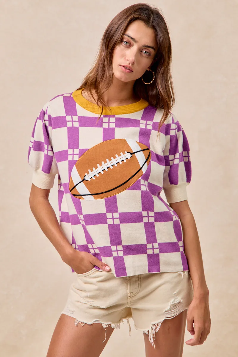 Functional Fit QuickDryTechnology IT4410H-01 | GAMEDAY THEME CHECKER PATTERN FOOTBALL PATCHED TOP