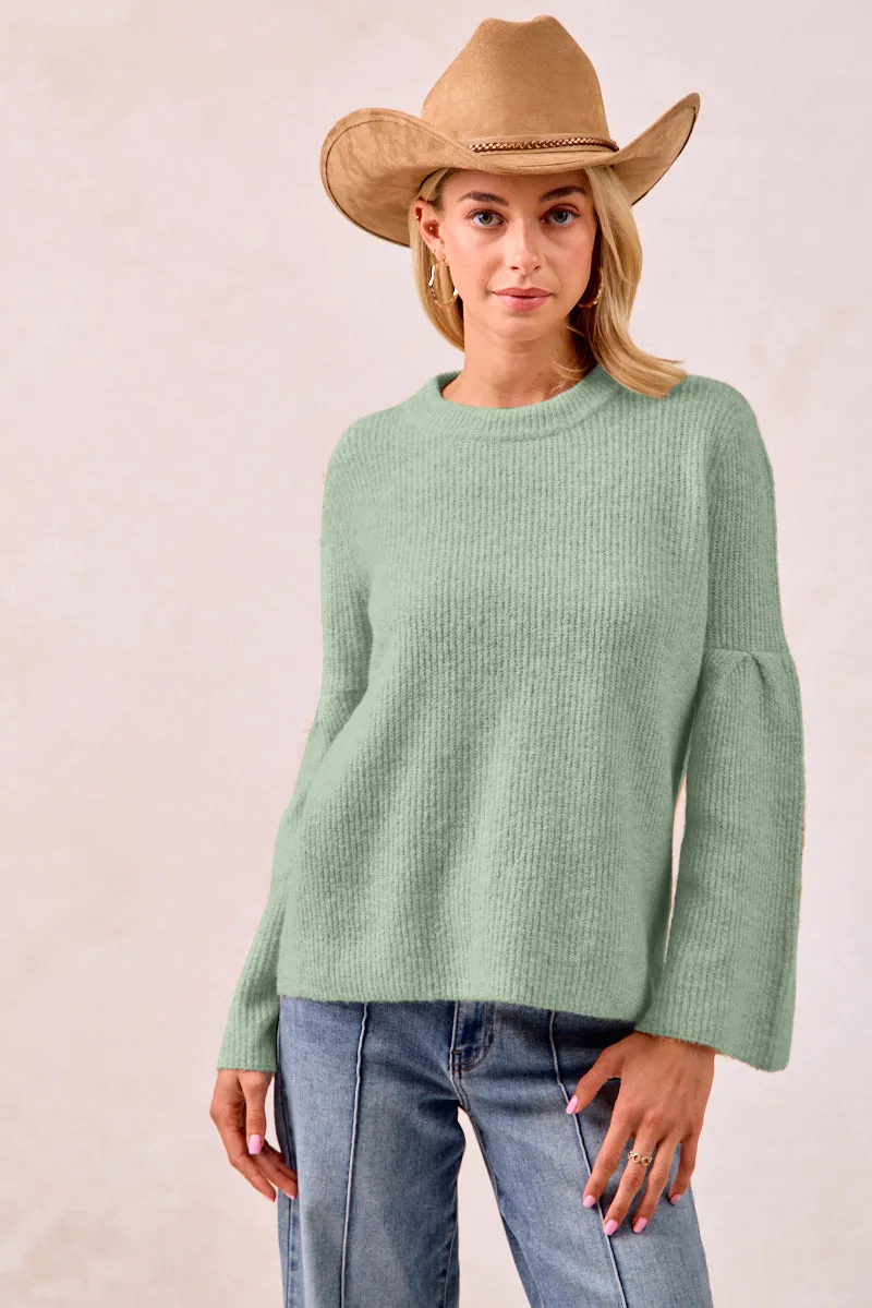 IT4433H-01 | SOLID KNIT SWEATER TOP WITH SLEEVES WIDE OPEN Light Day Jacket
