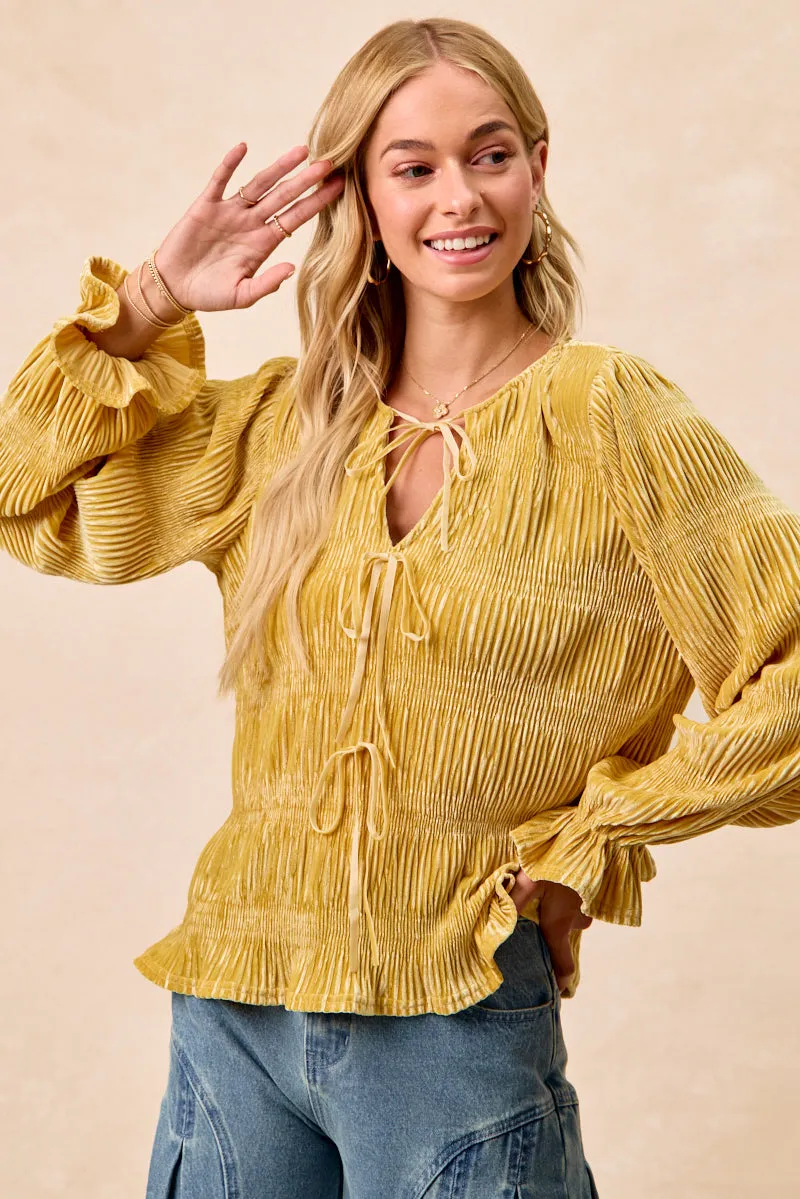 Eco Certified Textiles IT4450H-06 | CHRISTMAS THEME VELVET BOW TIED TOP WITH NECK DROP