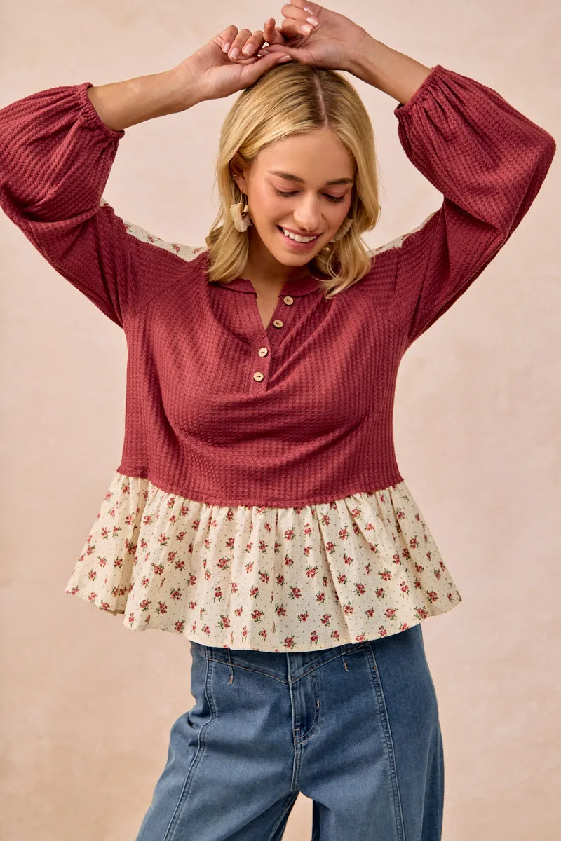 Active Style Low Profile Fastening IT4469S-01 | WAFFLE WITH FLORAL WOVEN COMBO TOP