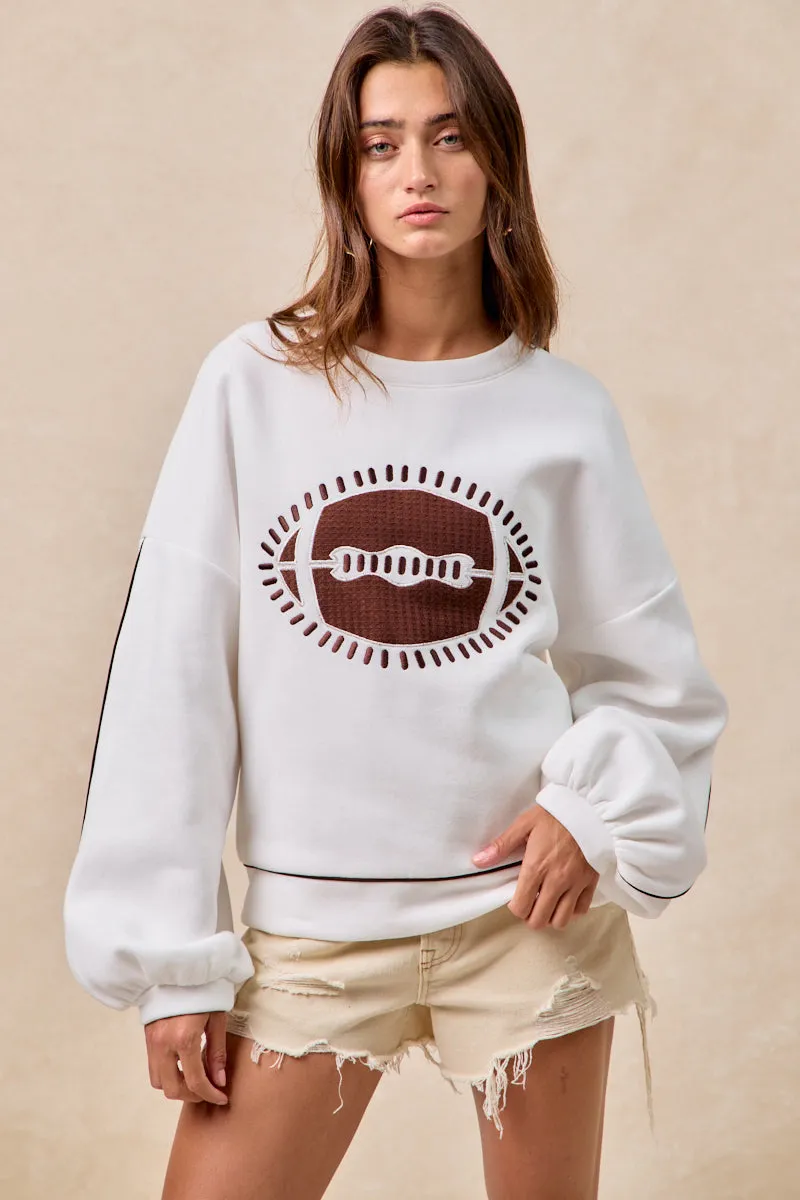 IT4475K-02 | GAMEDAY THEME FOOTBALL EMBROIDERED SWEATSHIRT Thermal Core Technology