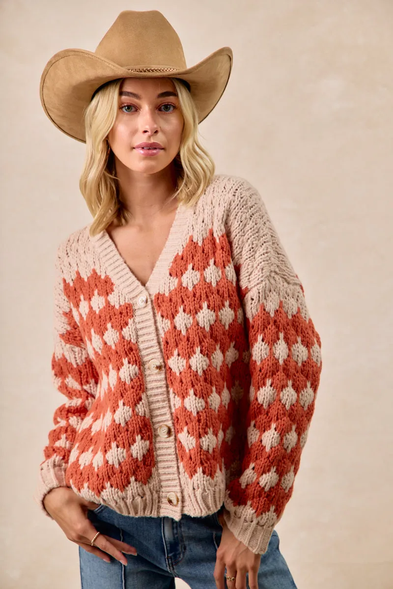 Cozy Design Eco Friendly Dye IT4706-01 | TEXTURED SWEATER CARDIGAN WITH BUTTONED CLOSURE