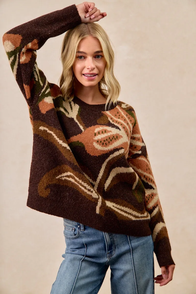 IT4726-01 | FLOWER COZY SWEATER TOP Hygienic Inner Layer