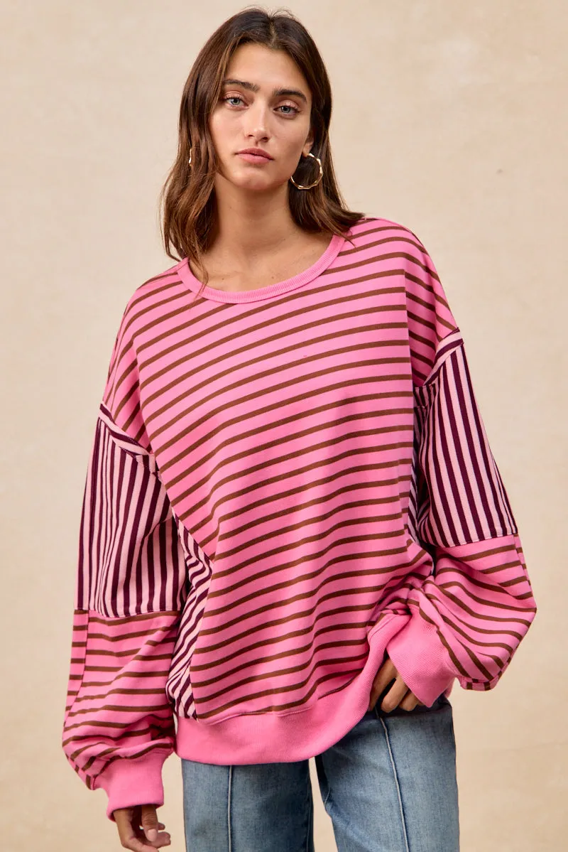 IT4780H-02 | FRENCH TERRY MIX AND MATCH JERSEY SWEATSHIRTS TOP Smart Outfit Effortless Piece