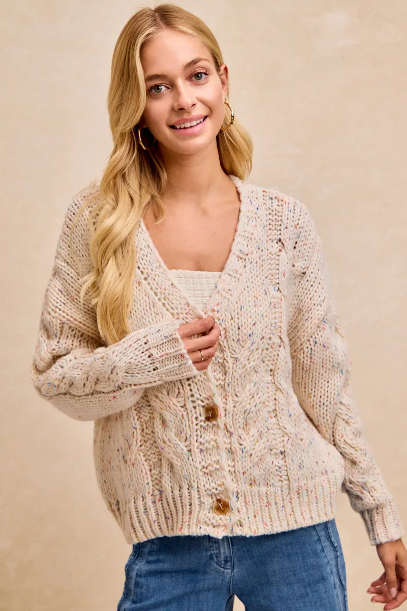 Winter Fit IT4880-01 | MULTI COLORED PATTERN BUTTONED SWEATER CARDIGAN