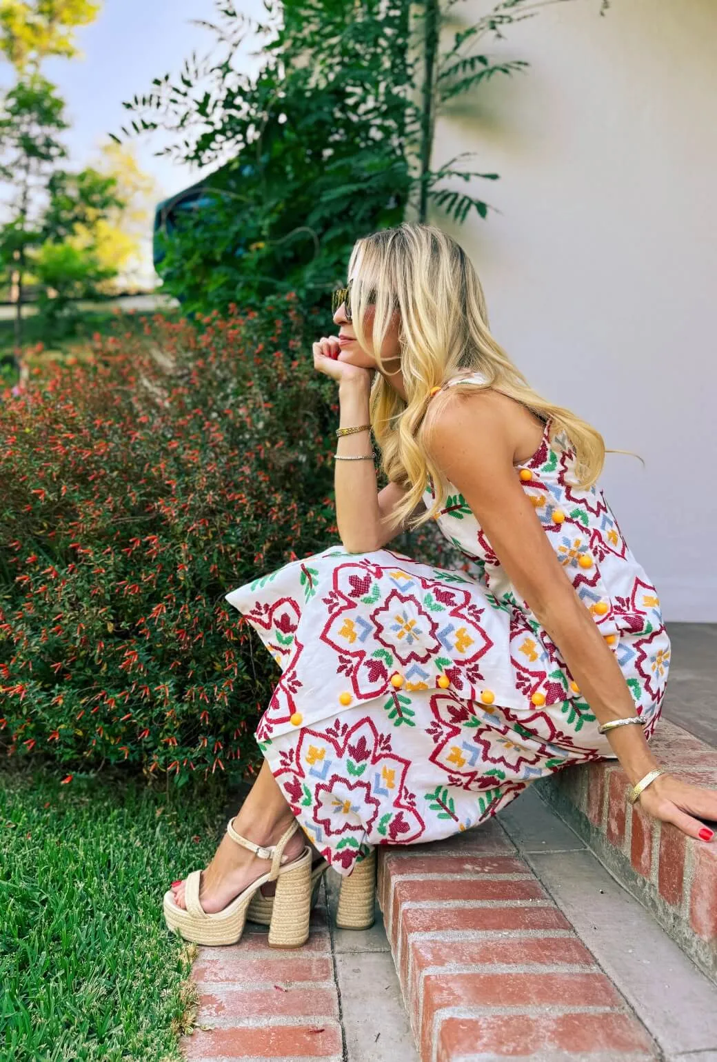 Interlock Stitch Detail Casual Jacket Jackie Dress Tea Length - Cross Stitch