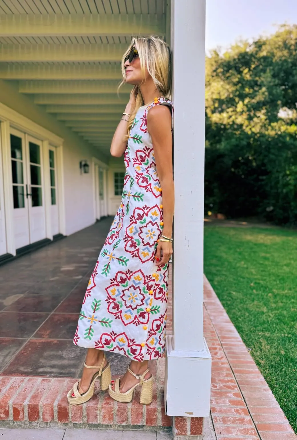 MultiFunctionalDesign Versatile Layering Jackie Dress Tea Length - Cross Stitch