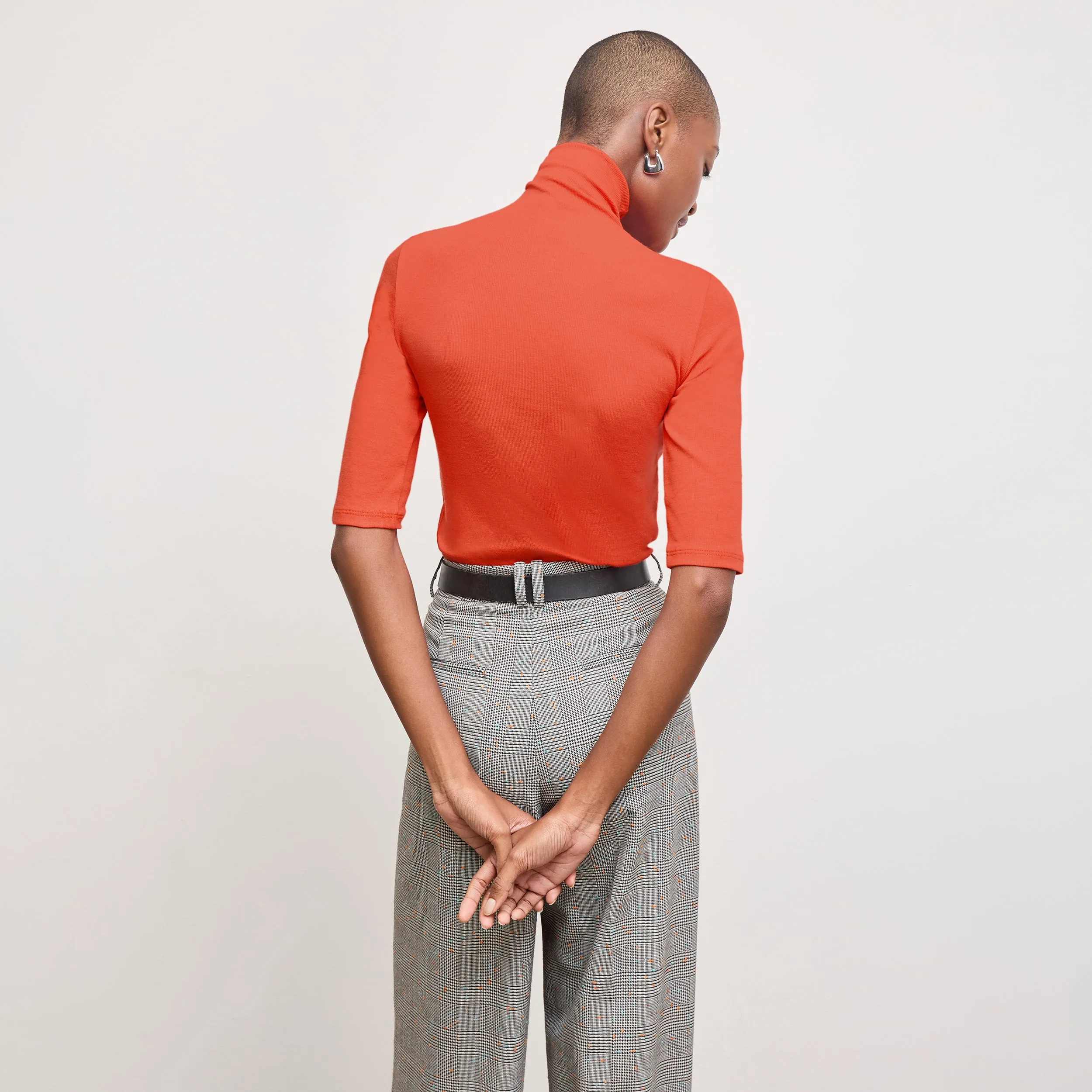 Jax Turtleneck Tee - Organic Ribbed Pima Cotton :: Marmalade OversizedFit Lightweight insulation