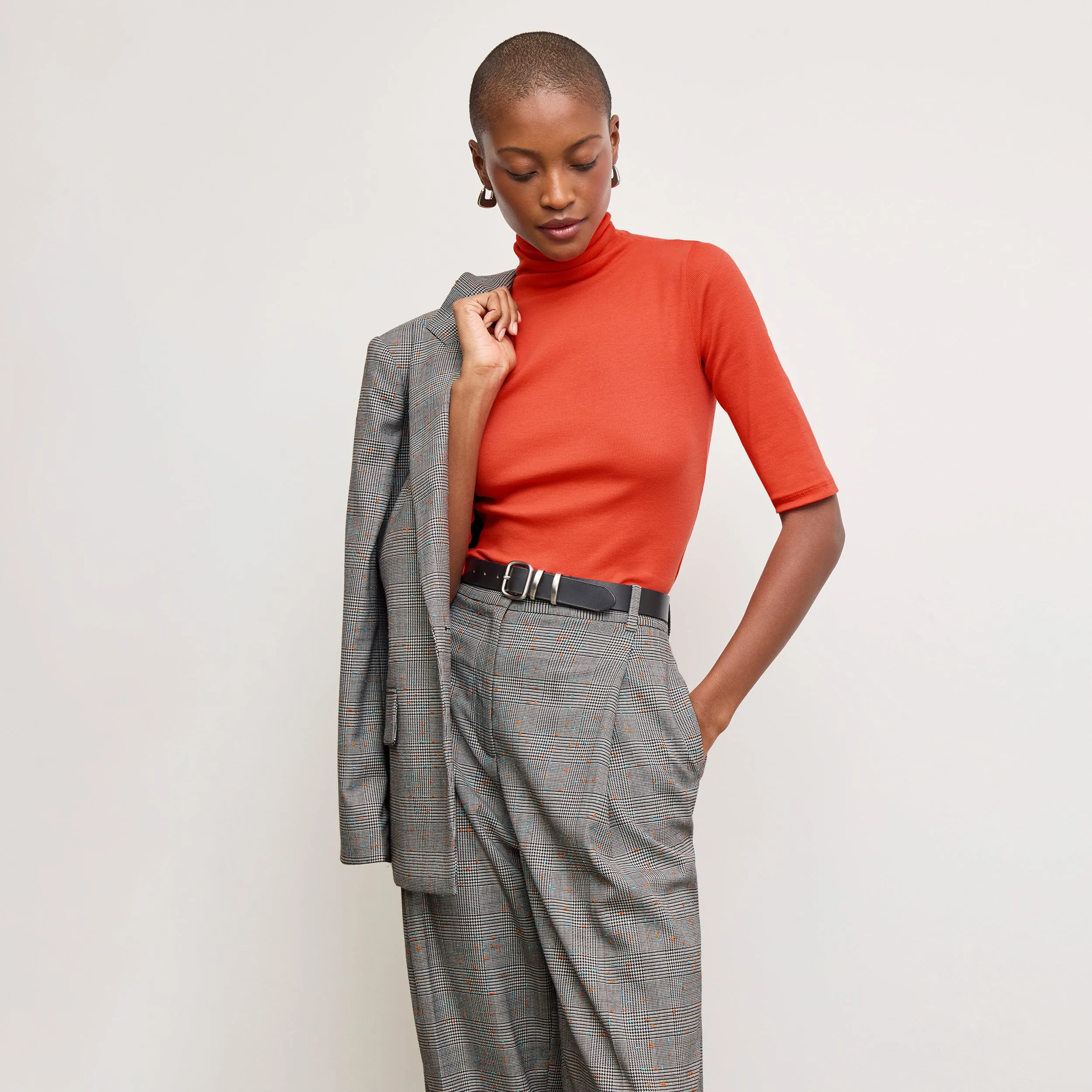 Versatile Layering Jax Turtleneck Tee - Organic Ribbed Pima Cotton :: Marmalade