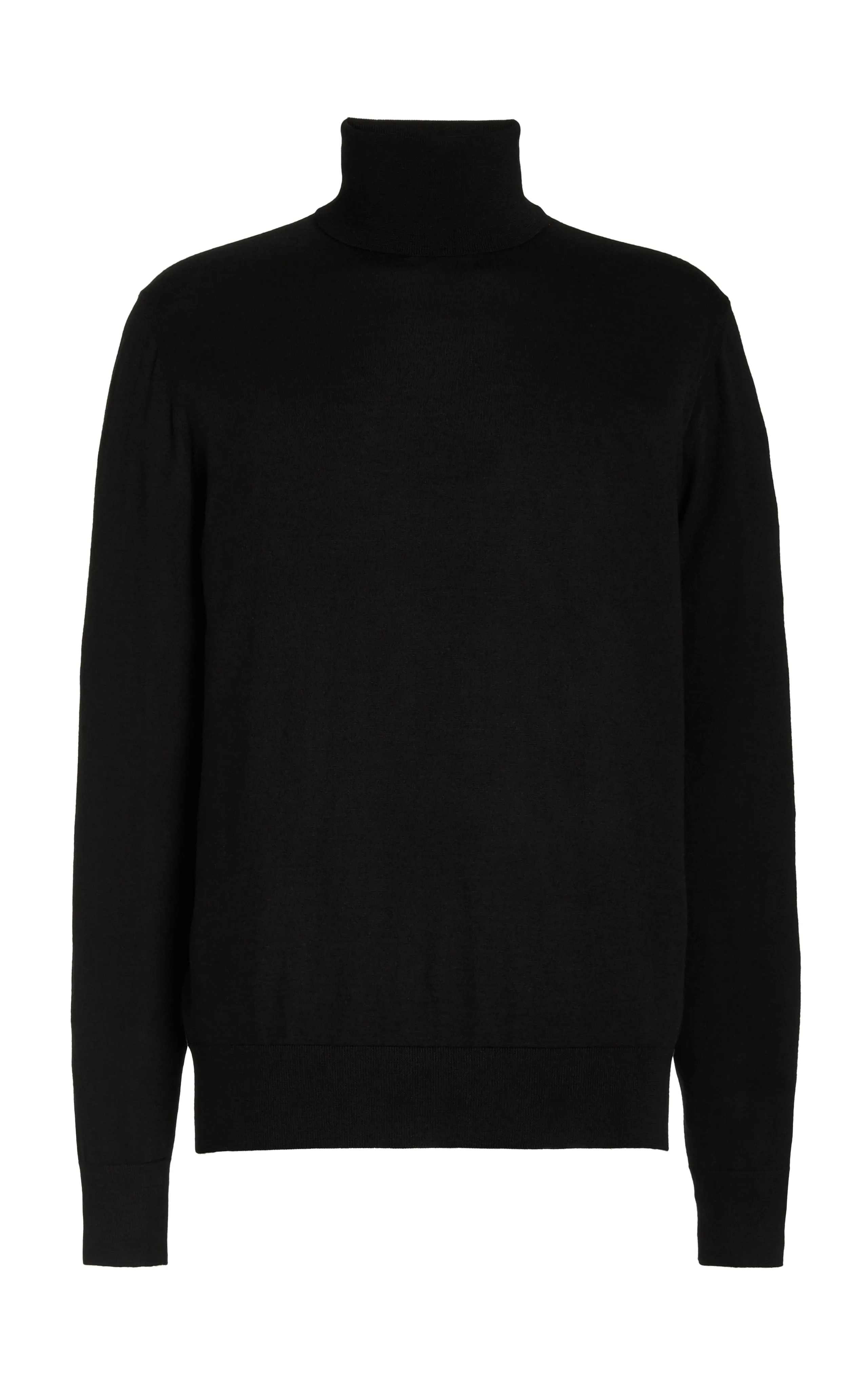 Jermaine Knit Turtleneck in Black Merino Wool Versatile Style