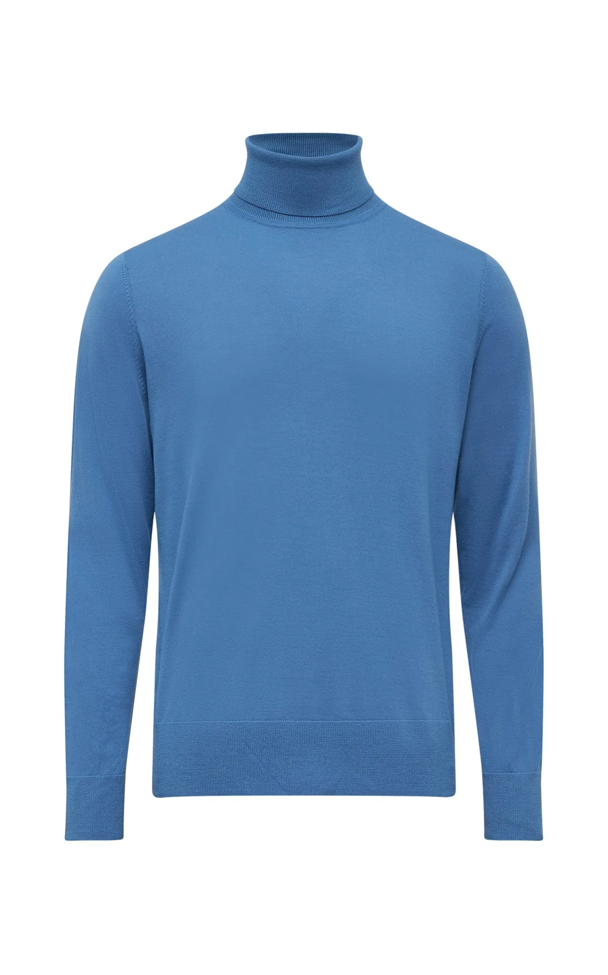 Jermaine Knit Turtleneck in Sky Merino Wool Non Closure Collar