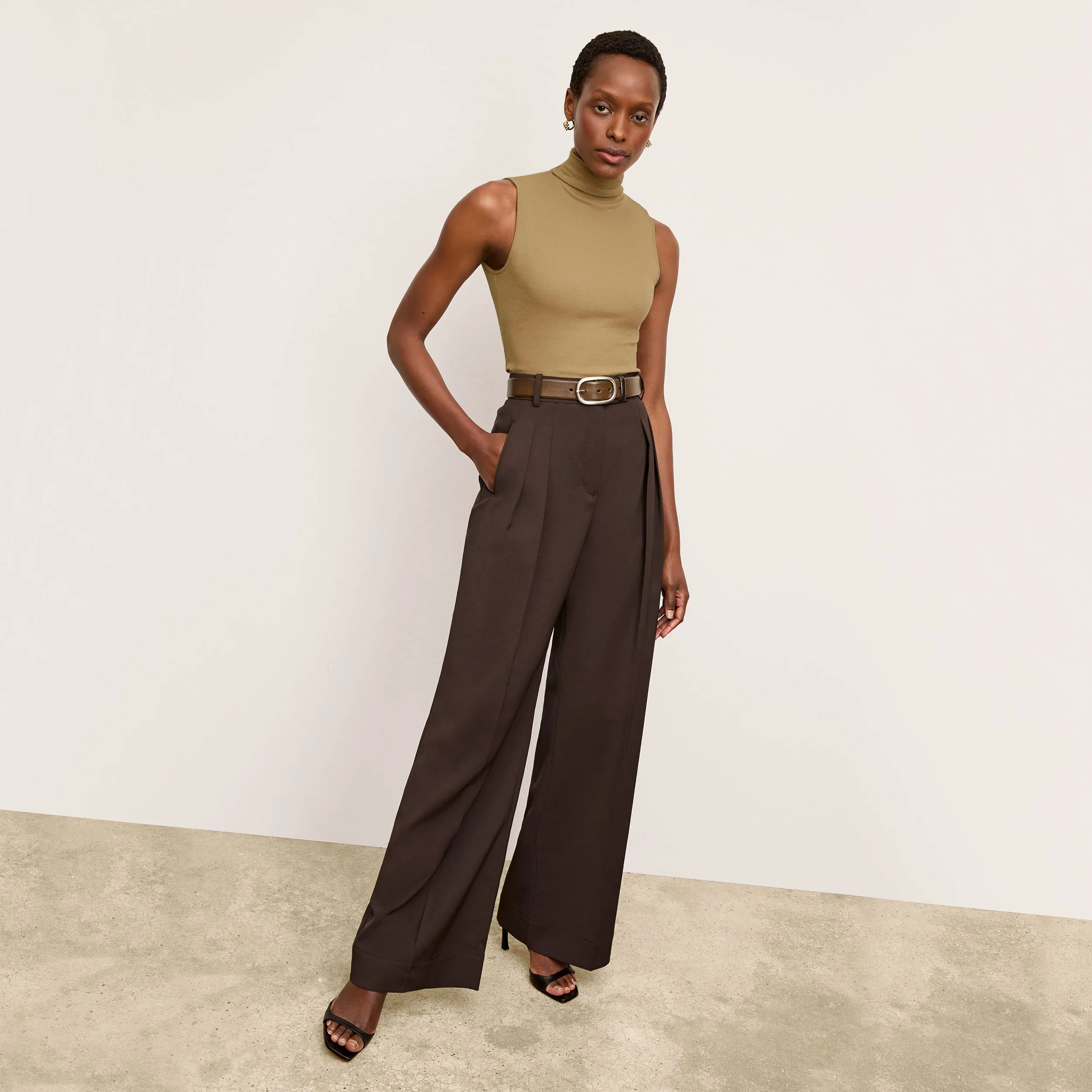 Street Casual Look Skinny Fit Jett Tank - Organic Ribbed Pima Cotton :: Saddle