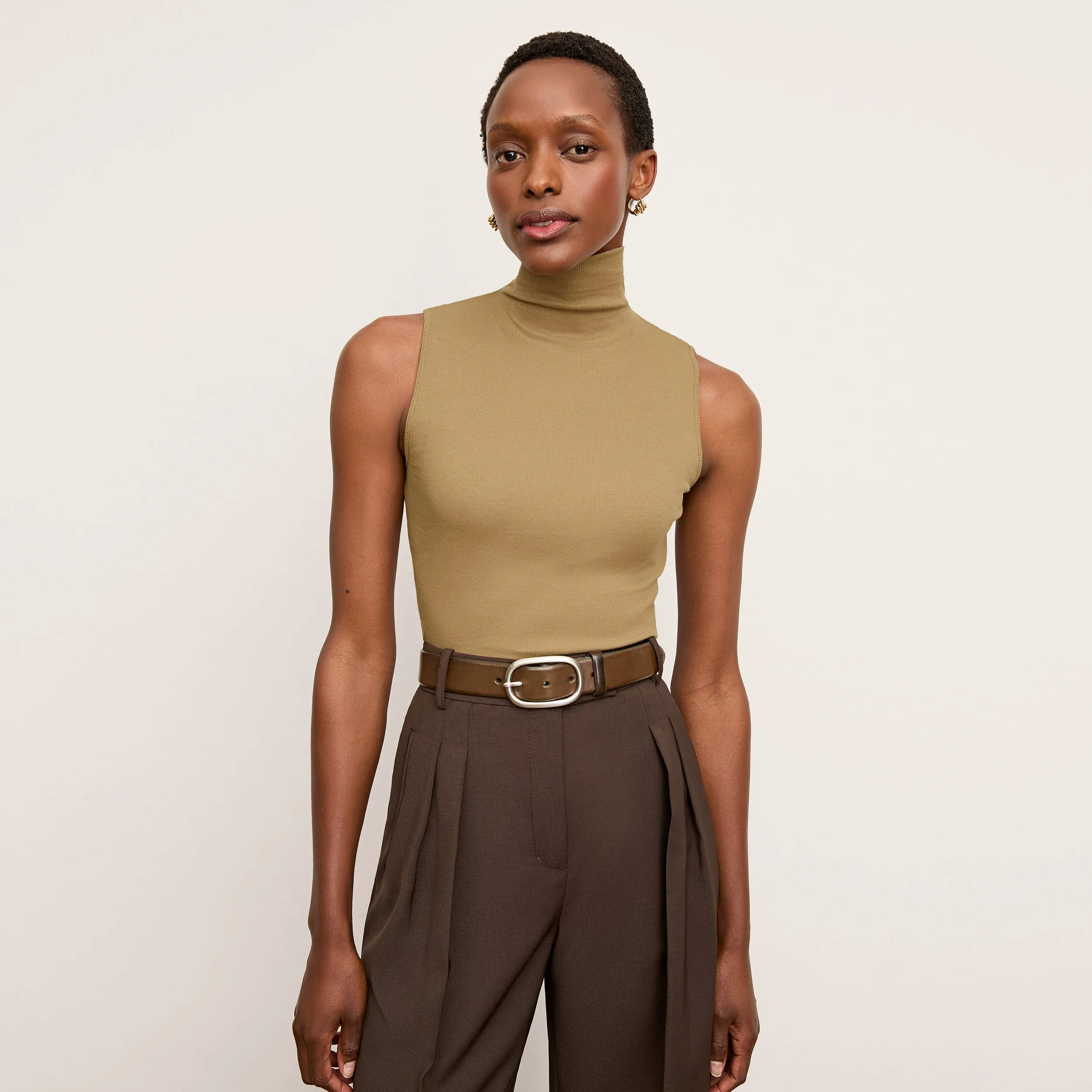 Classic timelessness Jett Tank - Organic Ribbed Pima Cotton :: Saddle