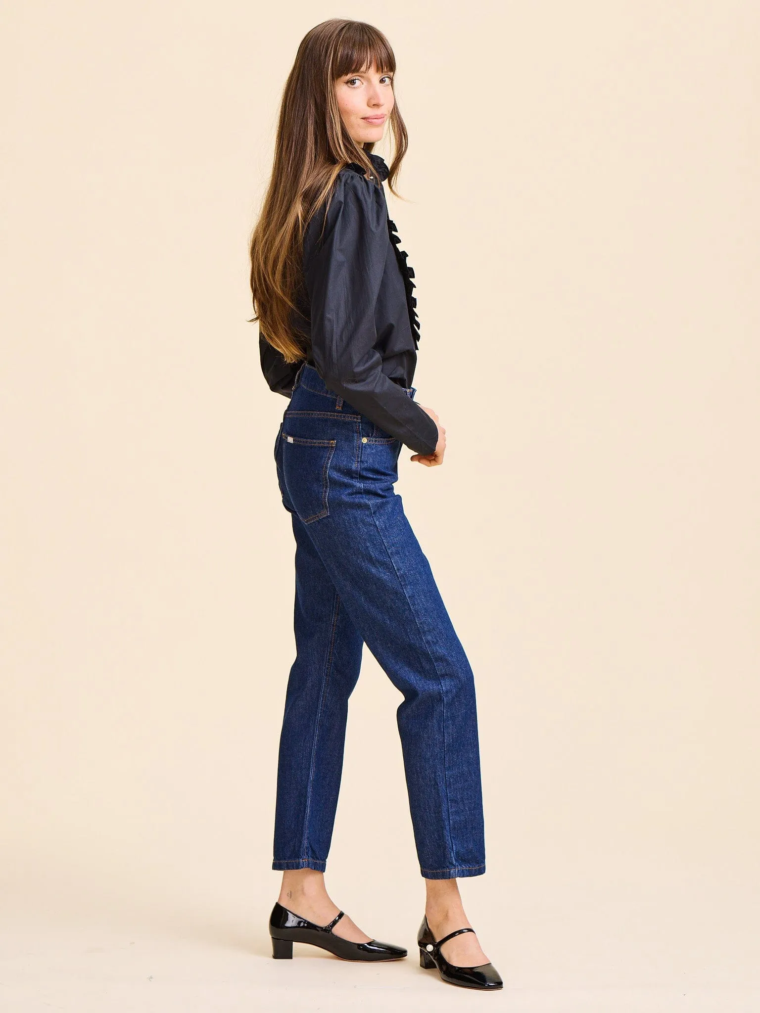 Jolie Top in Black ReflectiveTrim