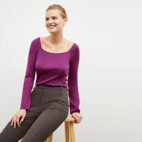 Reinforced Hem CompressionFit Joya Top - Silk Jersey :: Purple Jasper