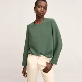 High Neck Design Biodegradable Fiber Jules Top - Everyday Crepe :: Dusty Pine