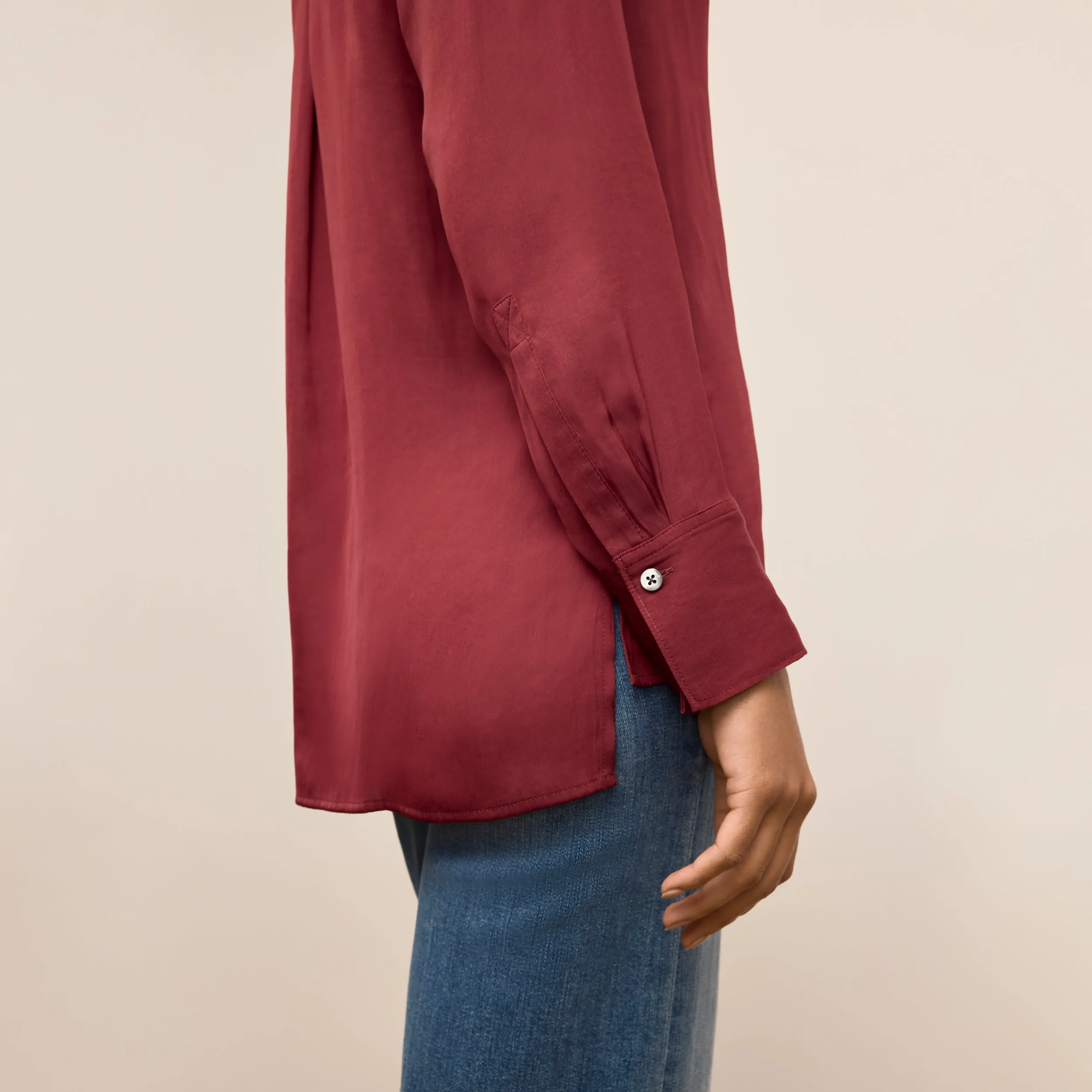 V-neck Blouse Juliette V-Neck Top - Eco Drape :: Port Wine