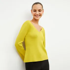 Kara Top - 365Knit :: Chartreuse Reinforced Seam Technique RibbedCuff