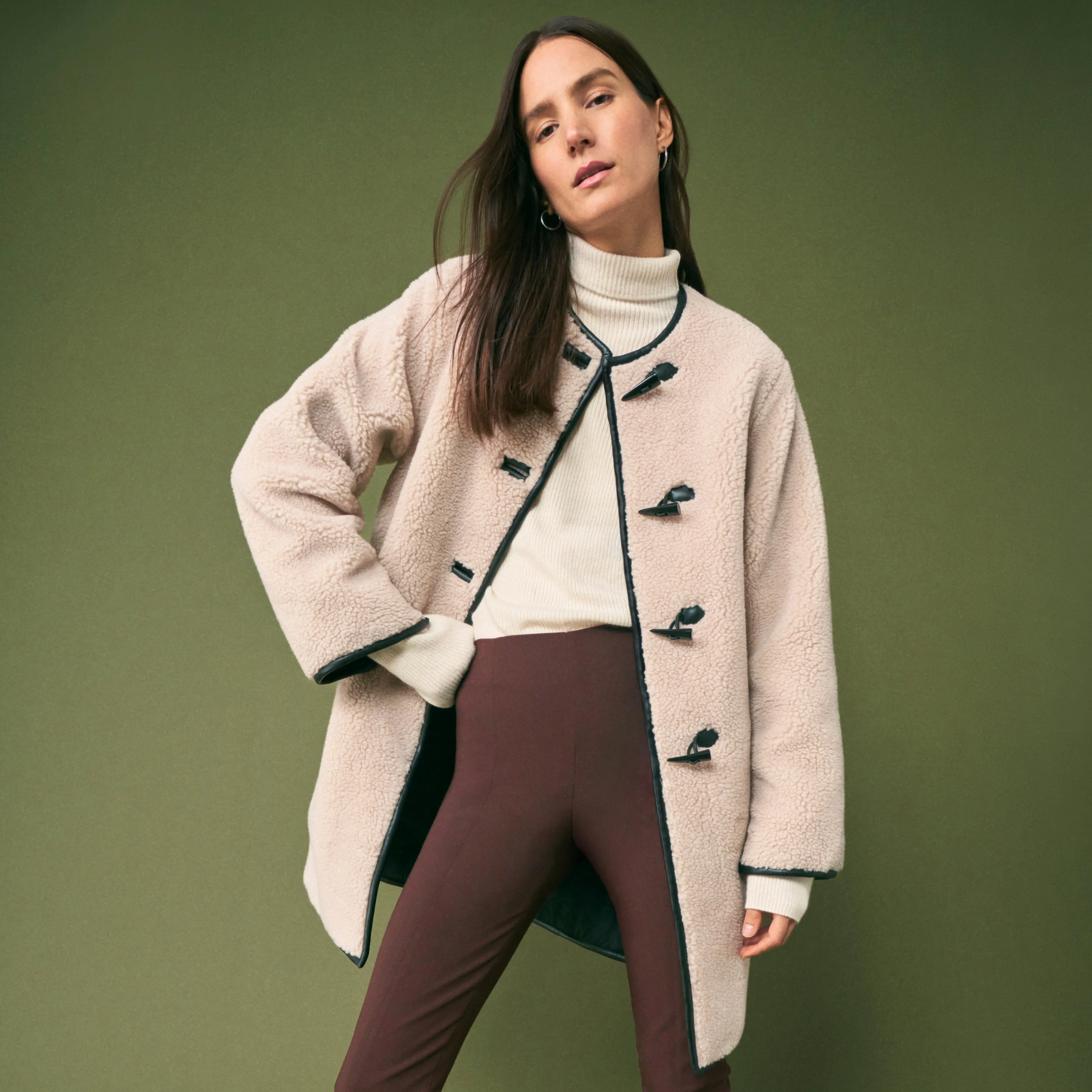 Katari Coat - Sherpa Knit :: Travertine Odor Resistant Material