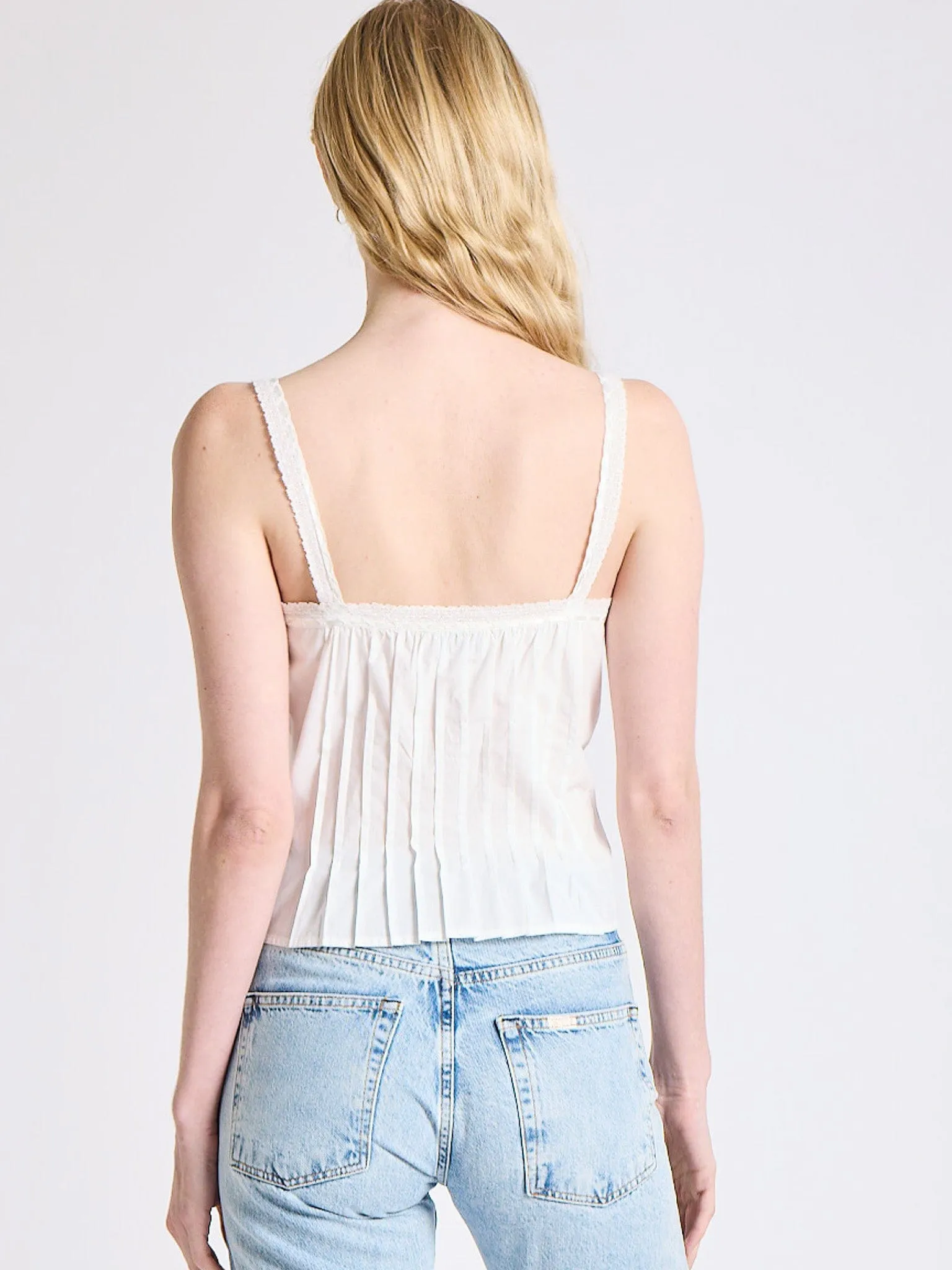 Keira Top in White UVProtective Coating Double Layered Fabric