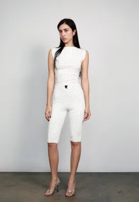 KELLY TOP - BLACK POLKA DOT YKK Zipper