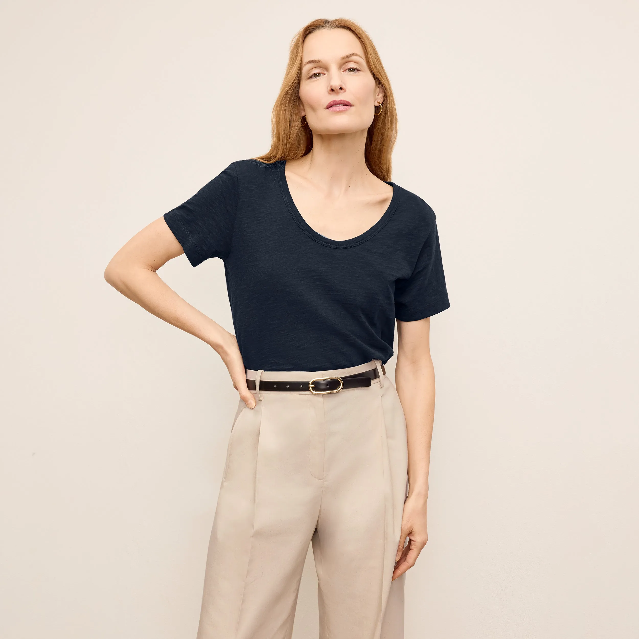 Perfect Layering Ethically Sourced Materials Kenya T-Shirt - Organic Cotton Slub :: Dark Navy