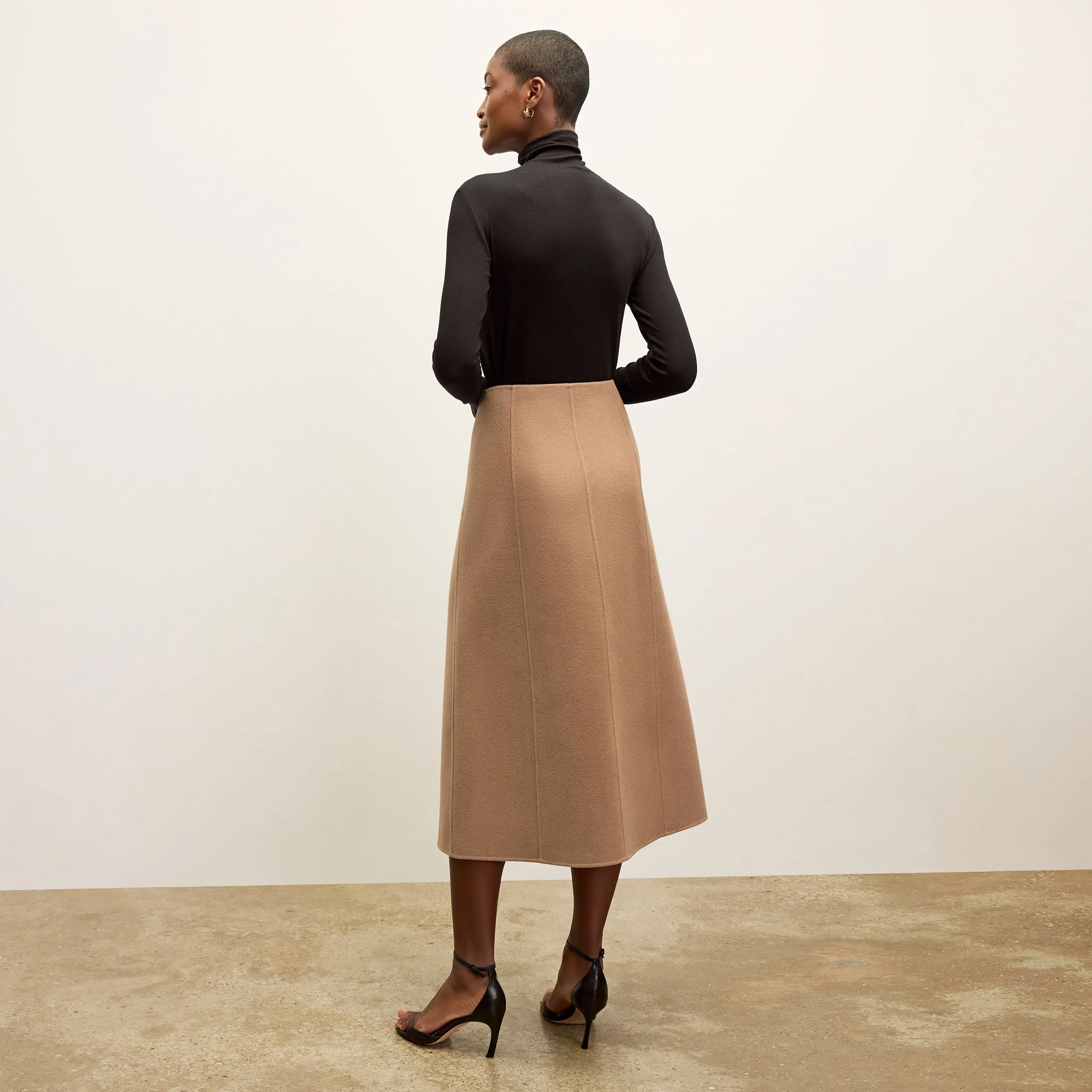 Kerri Skirt - Double-Face Wool :: Camel LayeredCuff Flexible Design