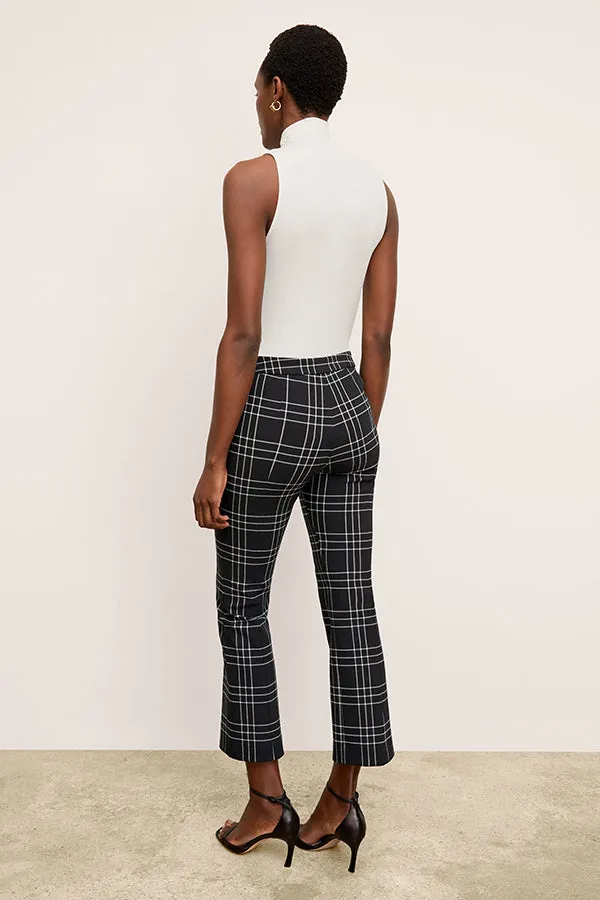 Odor Resistant Material Kick Flare Foster Pant - PowerStretch Plaid :: Black/White