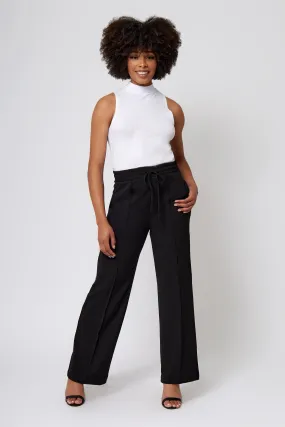 Knit Crepe Pull on Drawstring Pants HighDensityWeave