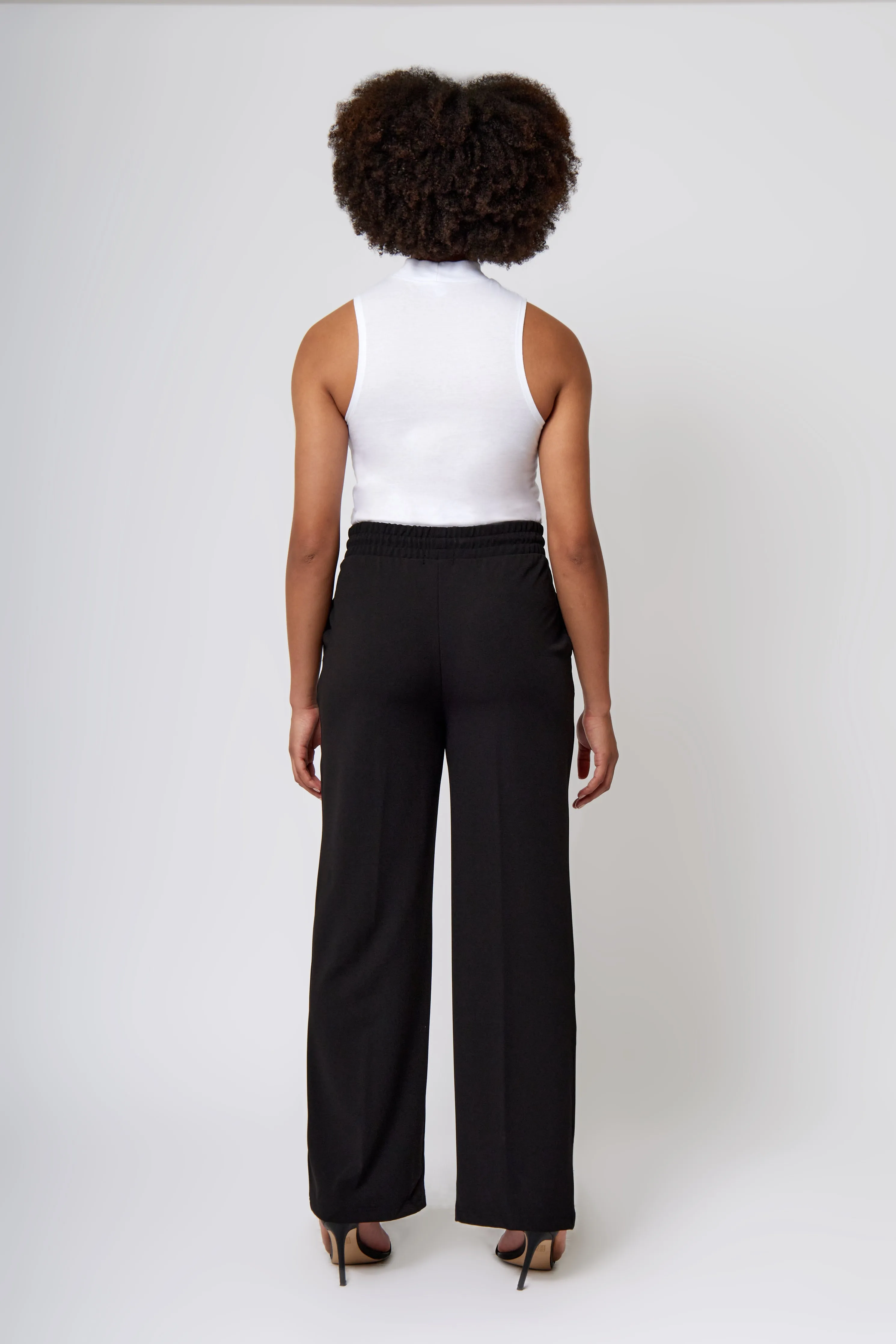 Knit Crepe Pull on Drawstring Pants Convertible legs