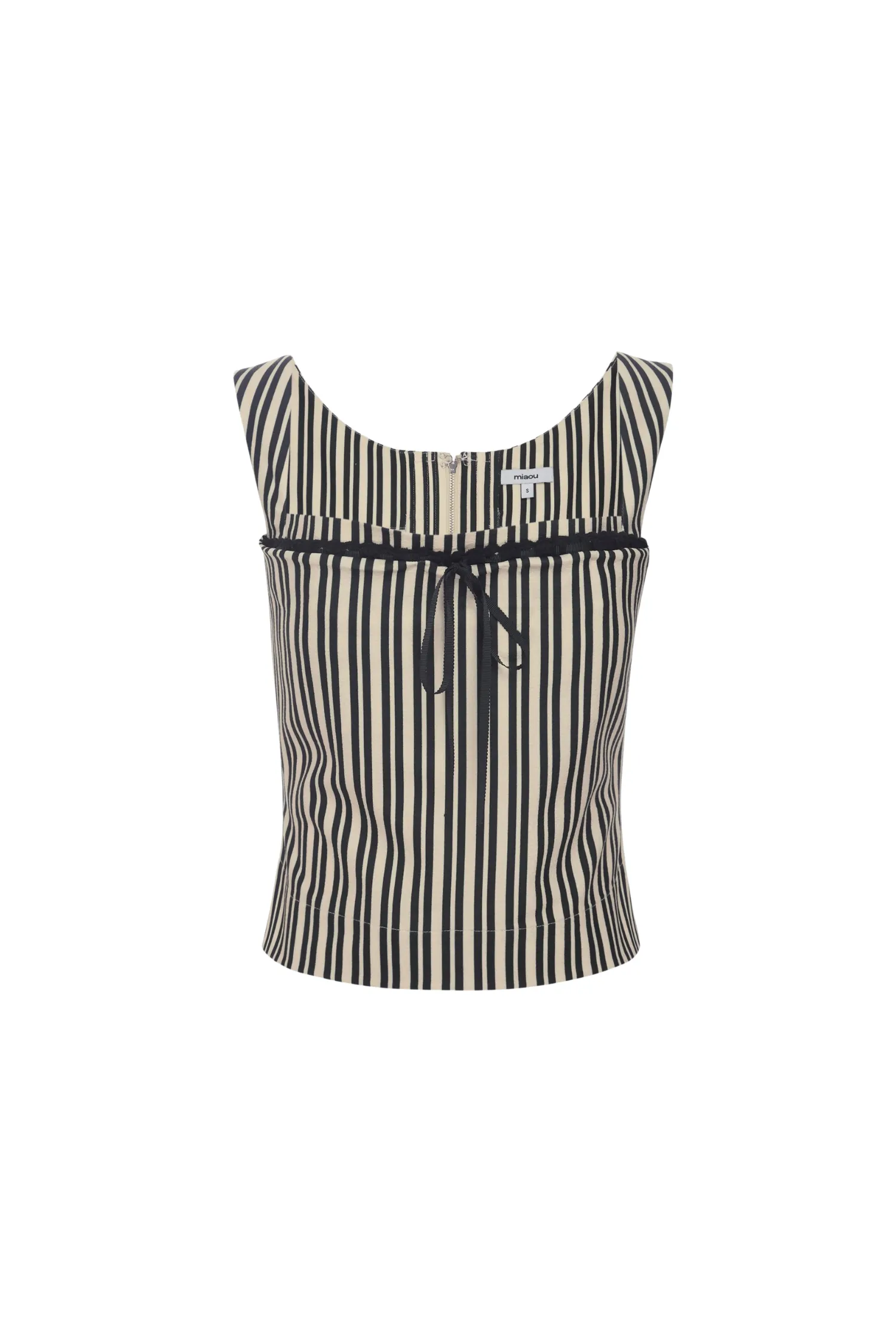 LACED IMOGENE CORSET - CREAM STRIPE SleevelessOption Tagless Neckline Design