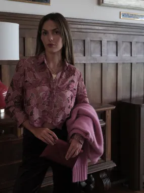 L'AGENCE AKEMI CROPPED BUTTON DOWN Sweat Absorbent Inner Layer