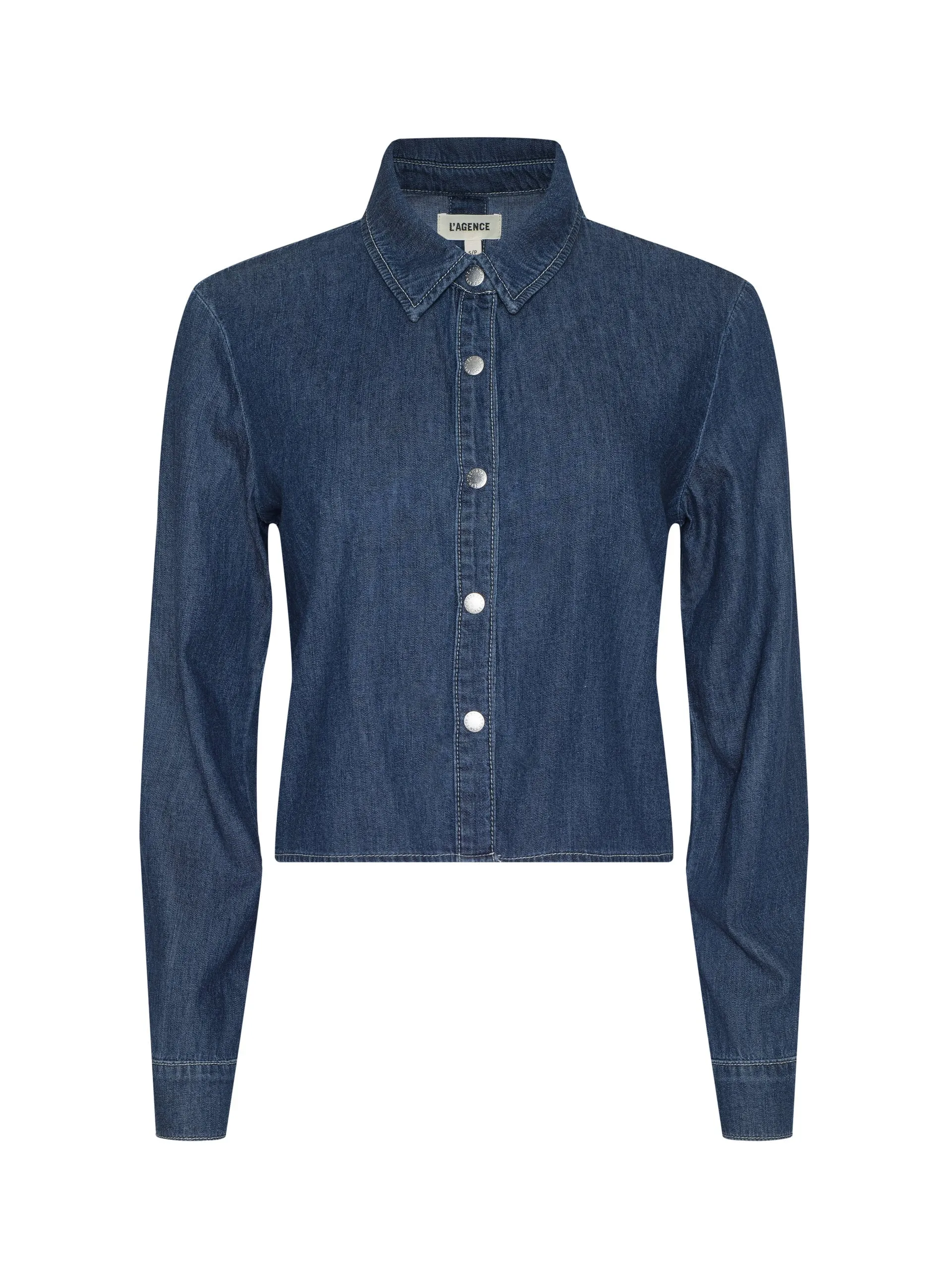 L'AGENCE ANNETTE BUTTON DOWN SHIRT Moisture Wicking Fabric