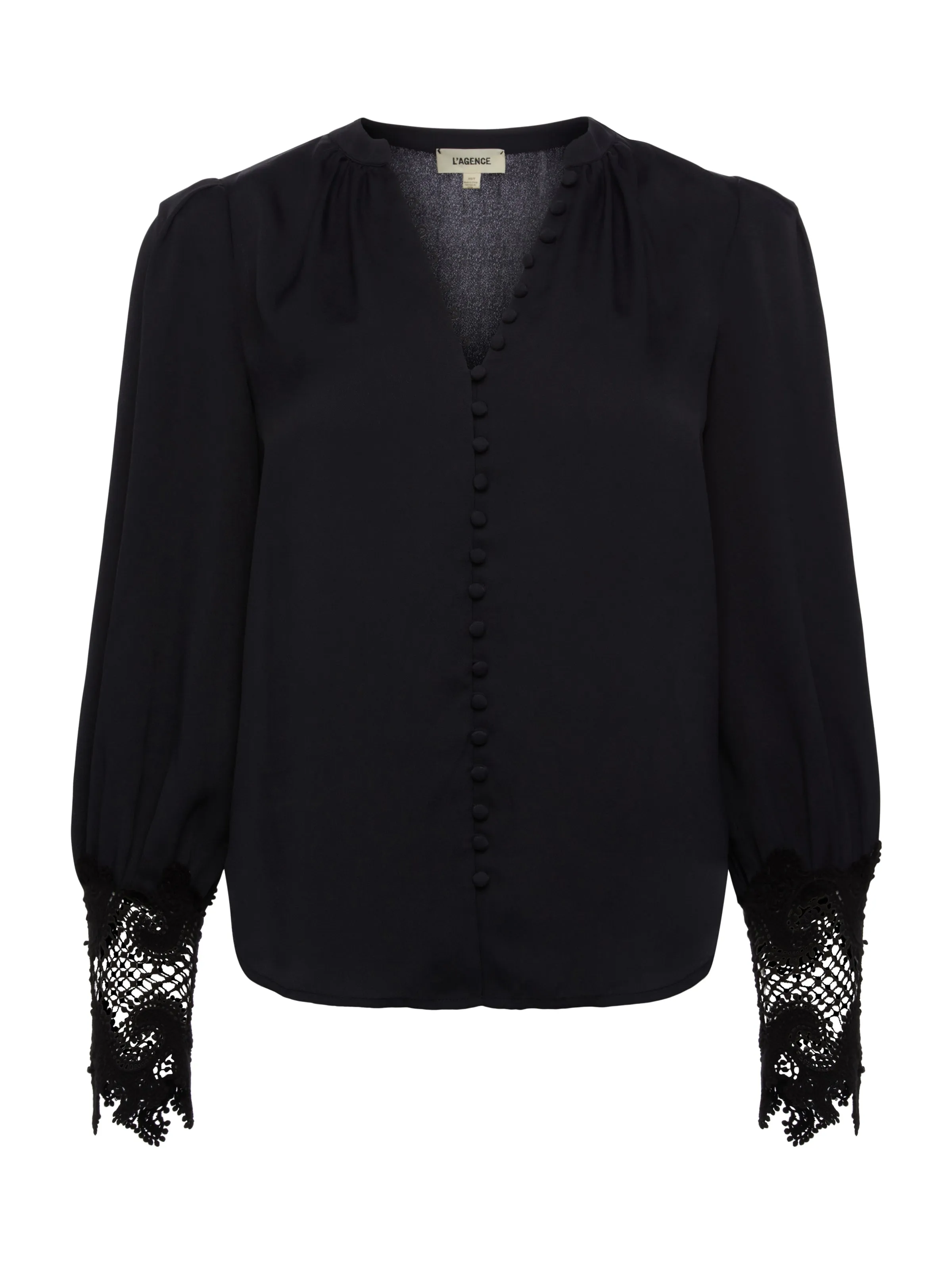 Foldable Cuff Design L'AGENCE AVA LACE CUFF BLOUSE